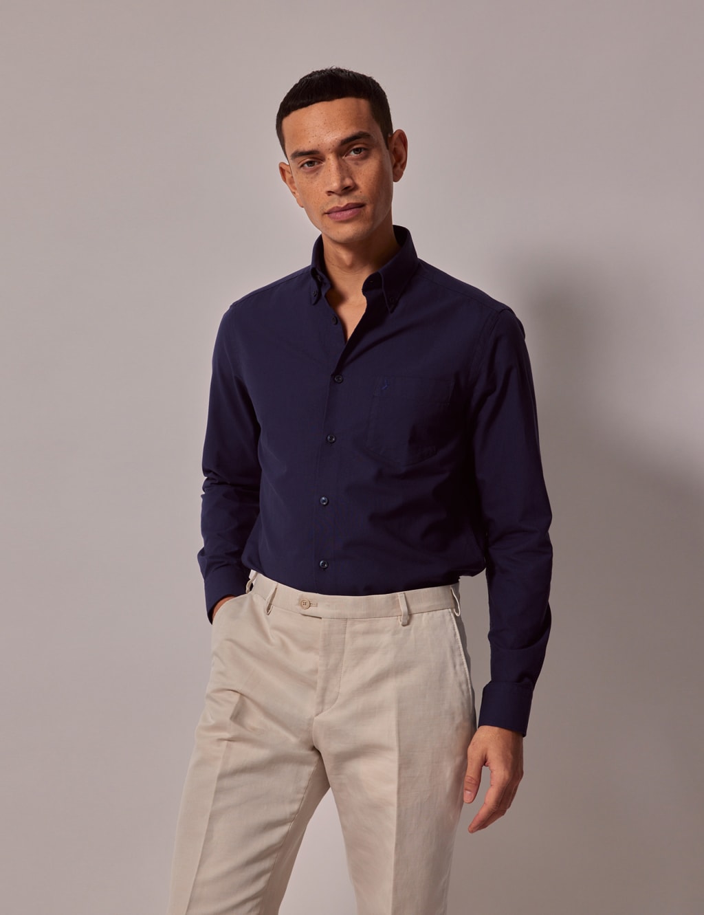 Regular Fit Pure Linen Oxford Shirt