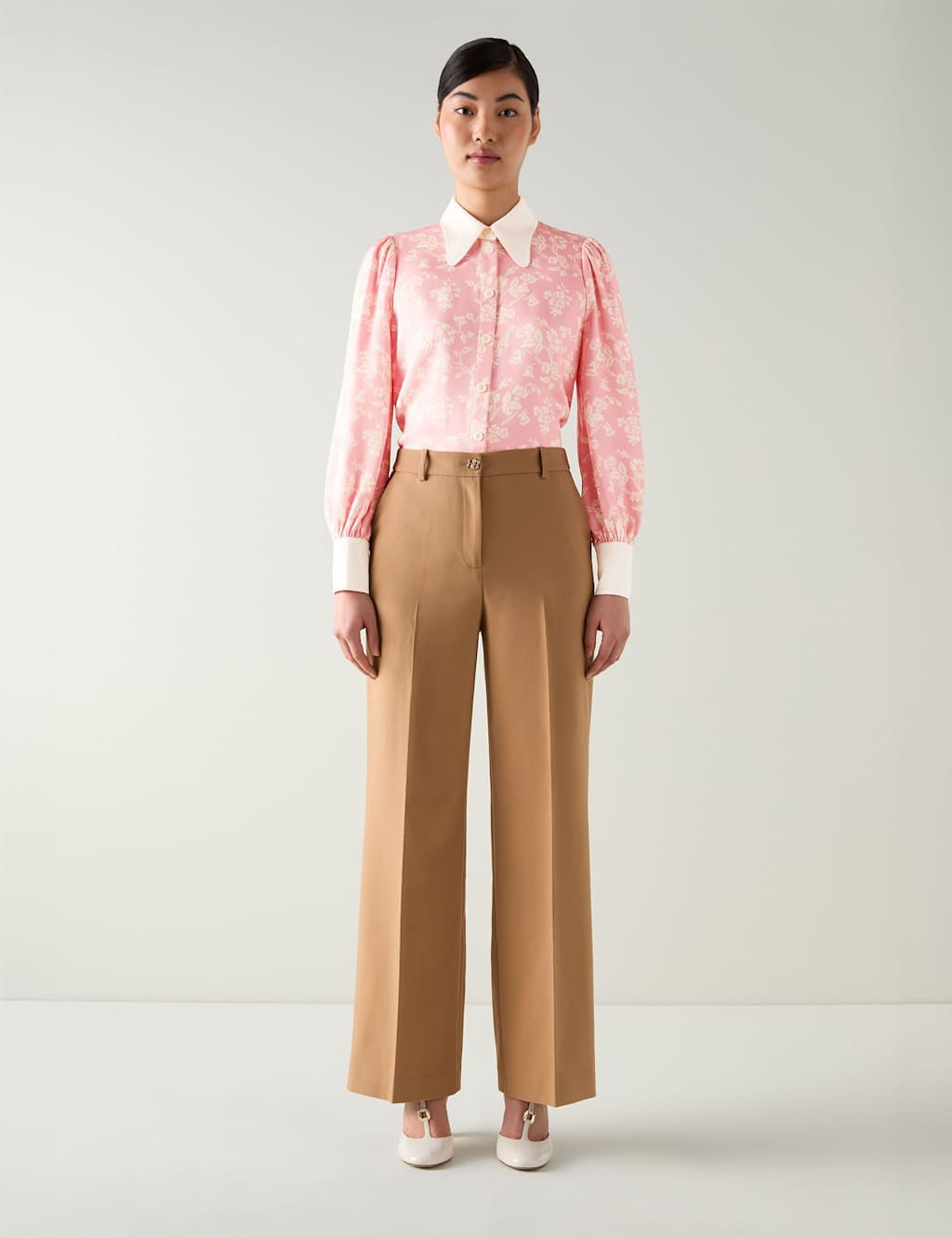 Lk Bennett Women's Floral Print Collared Blouse - 12 - Multi, Multi