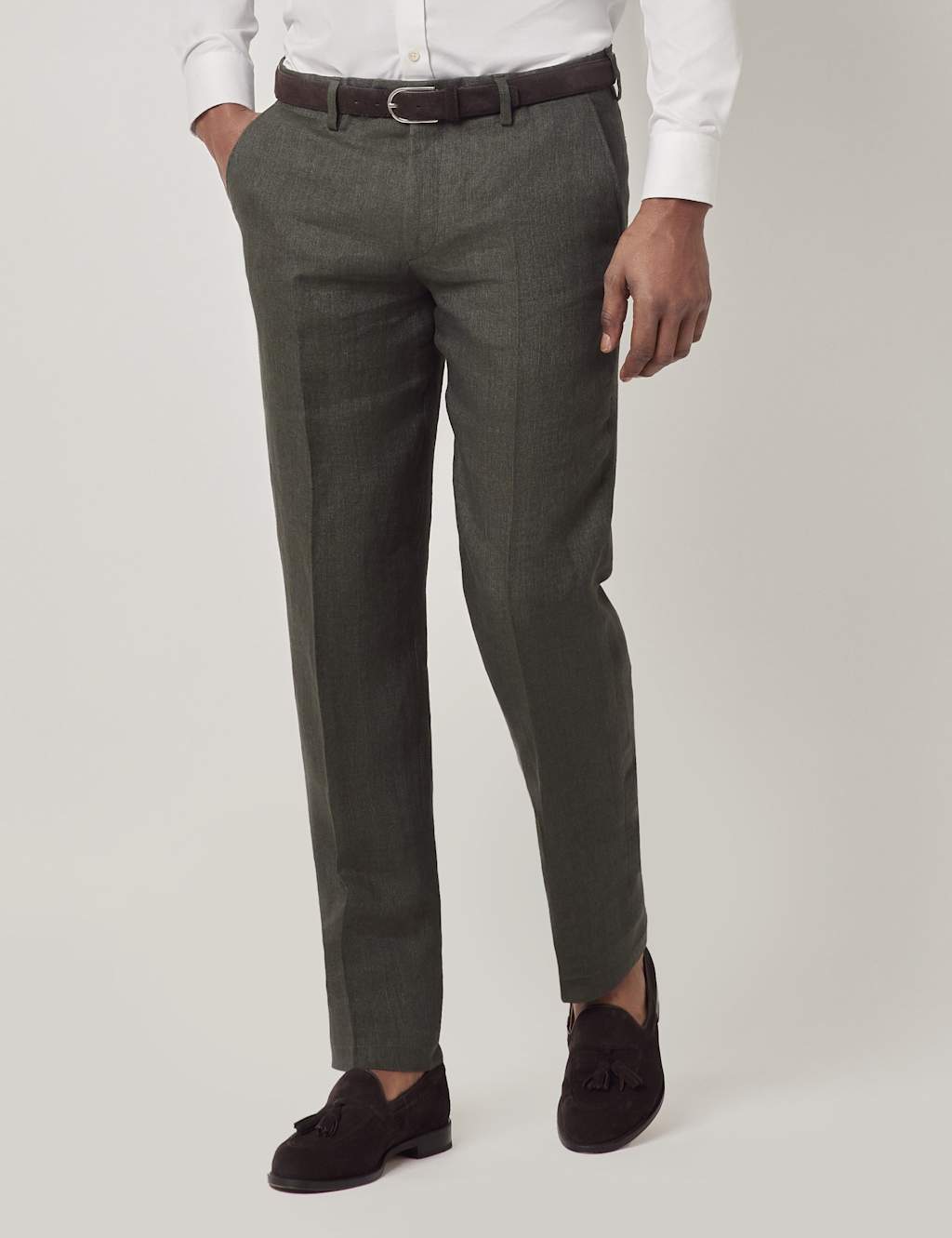 Tailored Fit Italian Pure Linen Trousers
