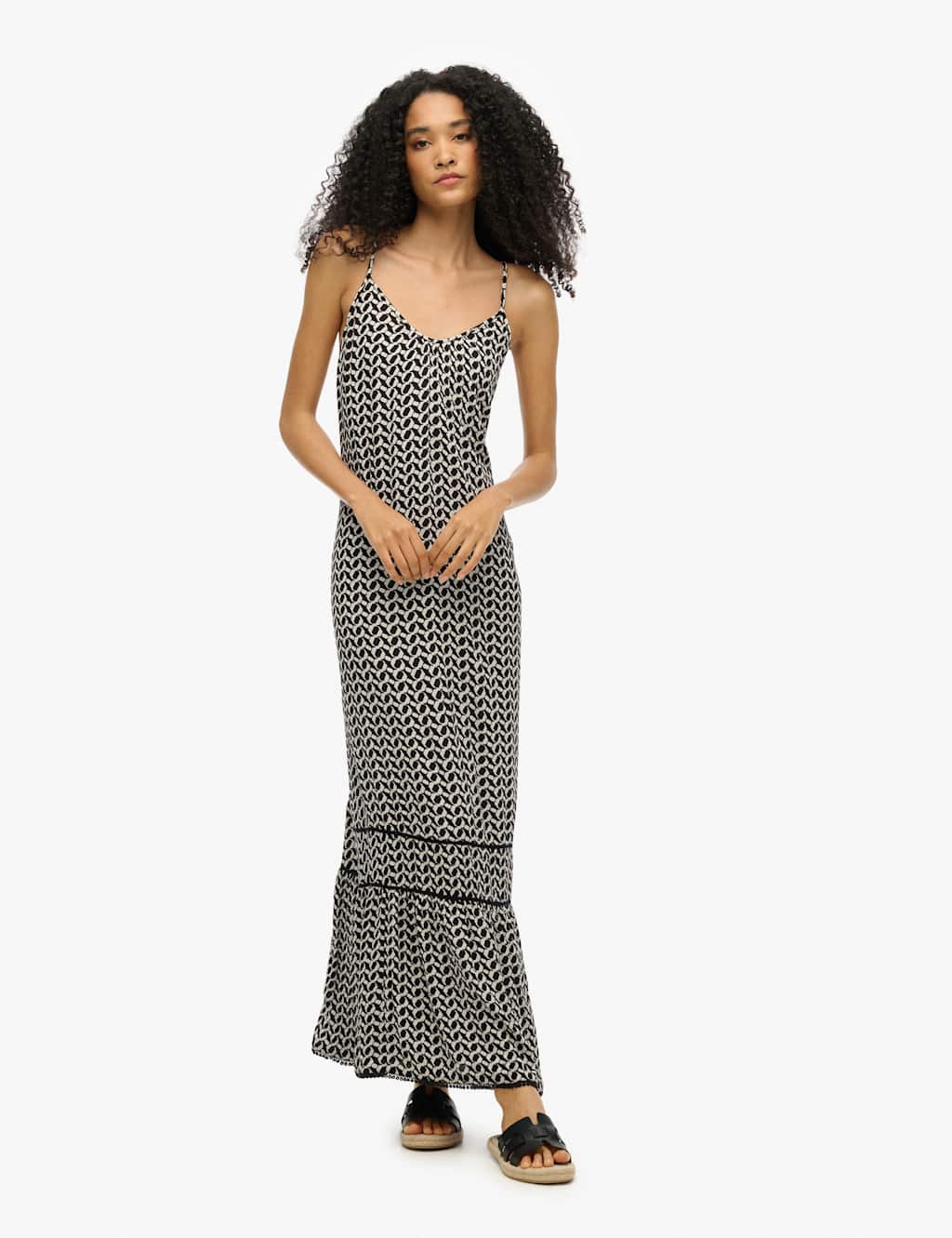 Printed Scoop Neck Strappy Maxi Beach Dress