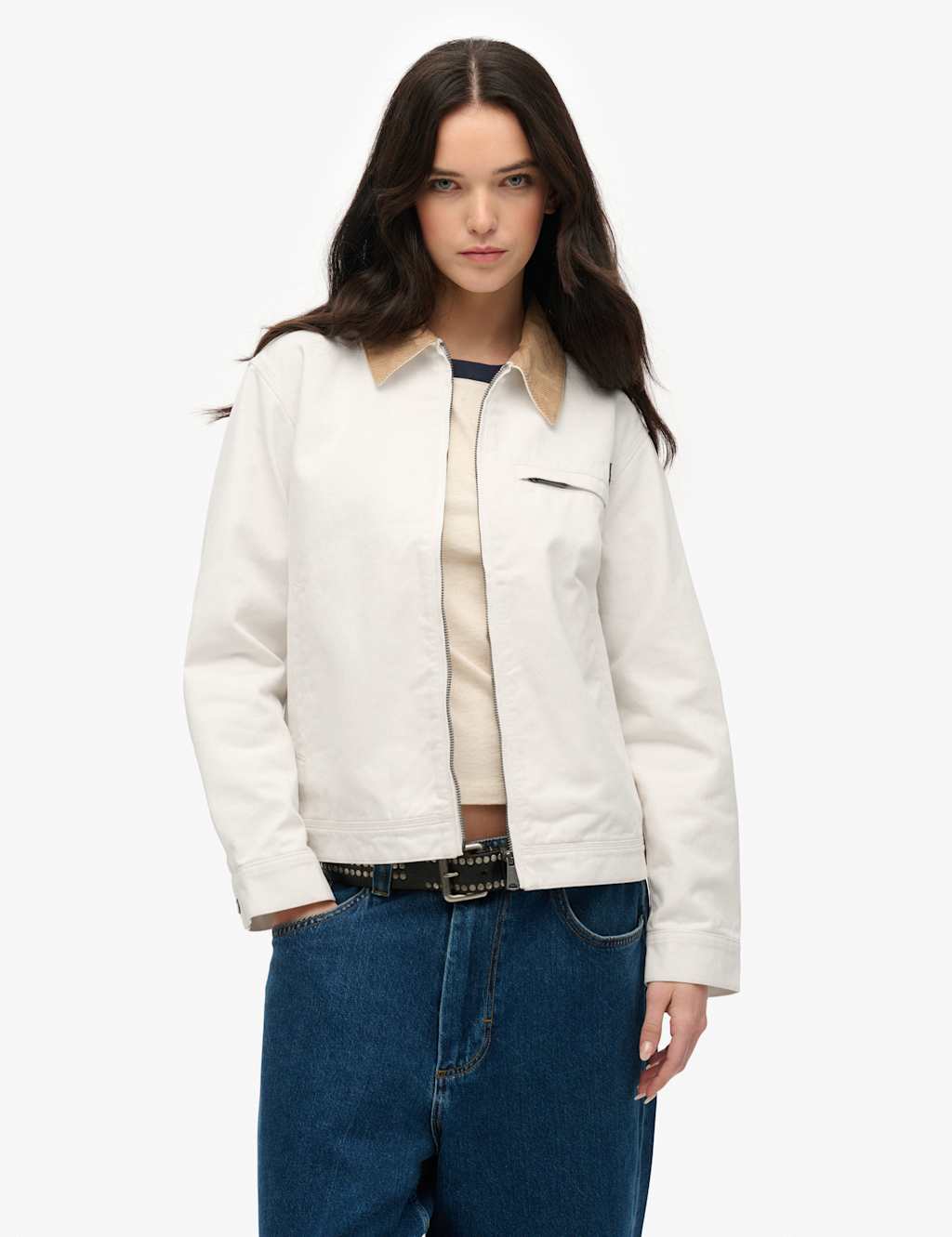 Pure Cotton Cord Collar Relaxed Jacket
