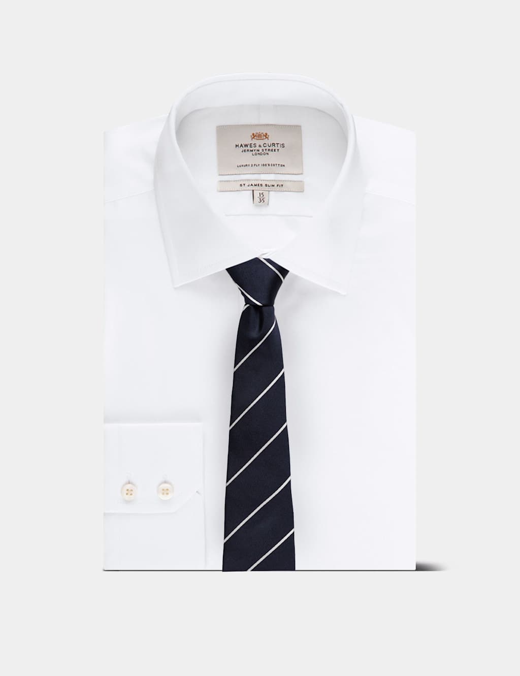 Hawes & Curtis Men's Striped Pure Silk Tie - Navy Mix, Navy Mix