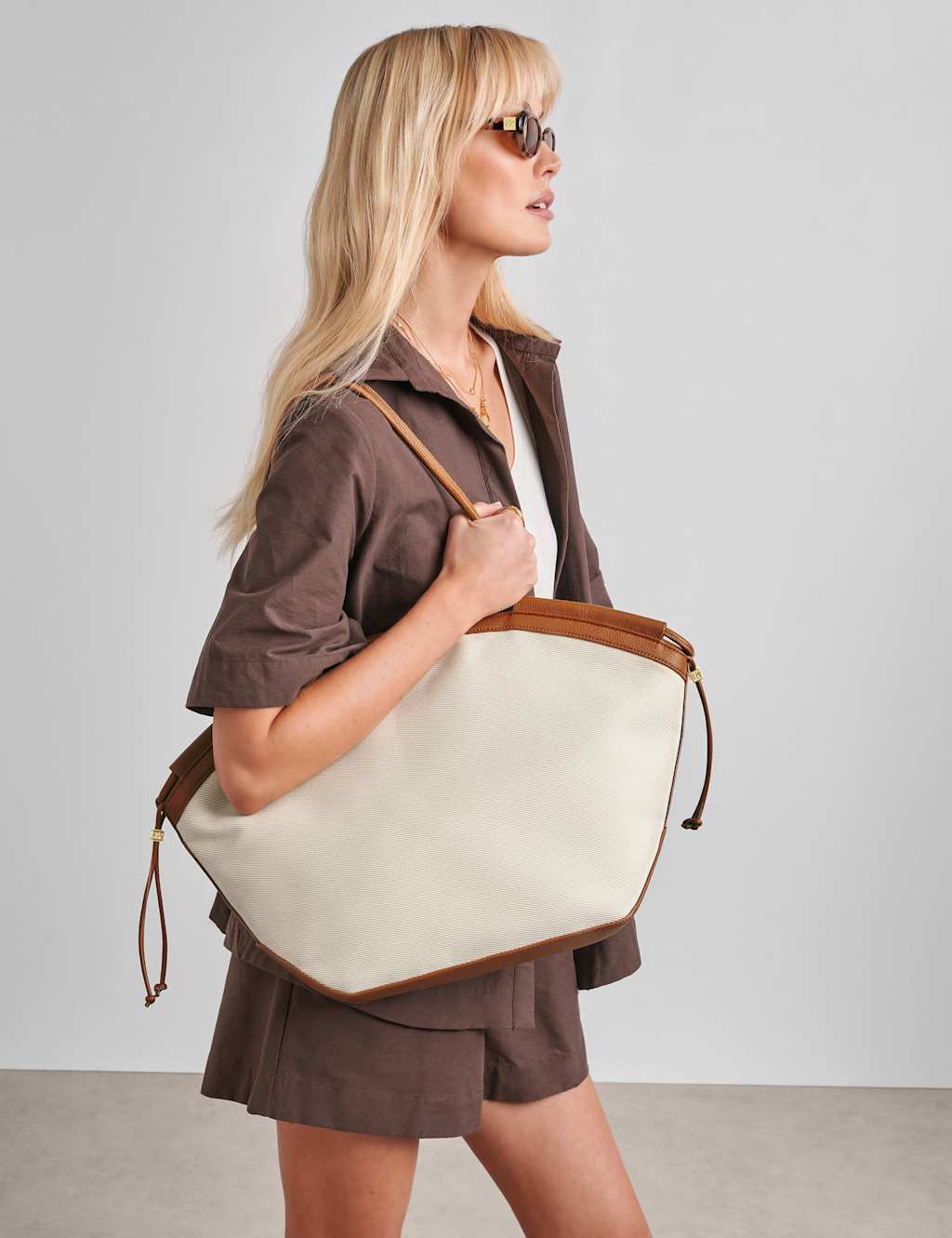 Katie Loxton Women's Canvas Top Handle Tote Bag - Tan - Available at M&S
