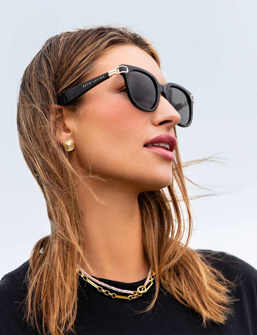Katie Loxton Women's Square Sunglasses - Black - Available at M&S