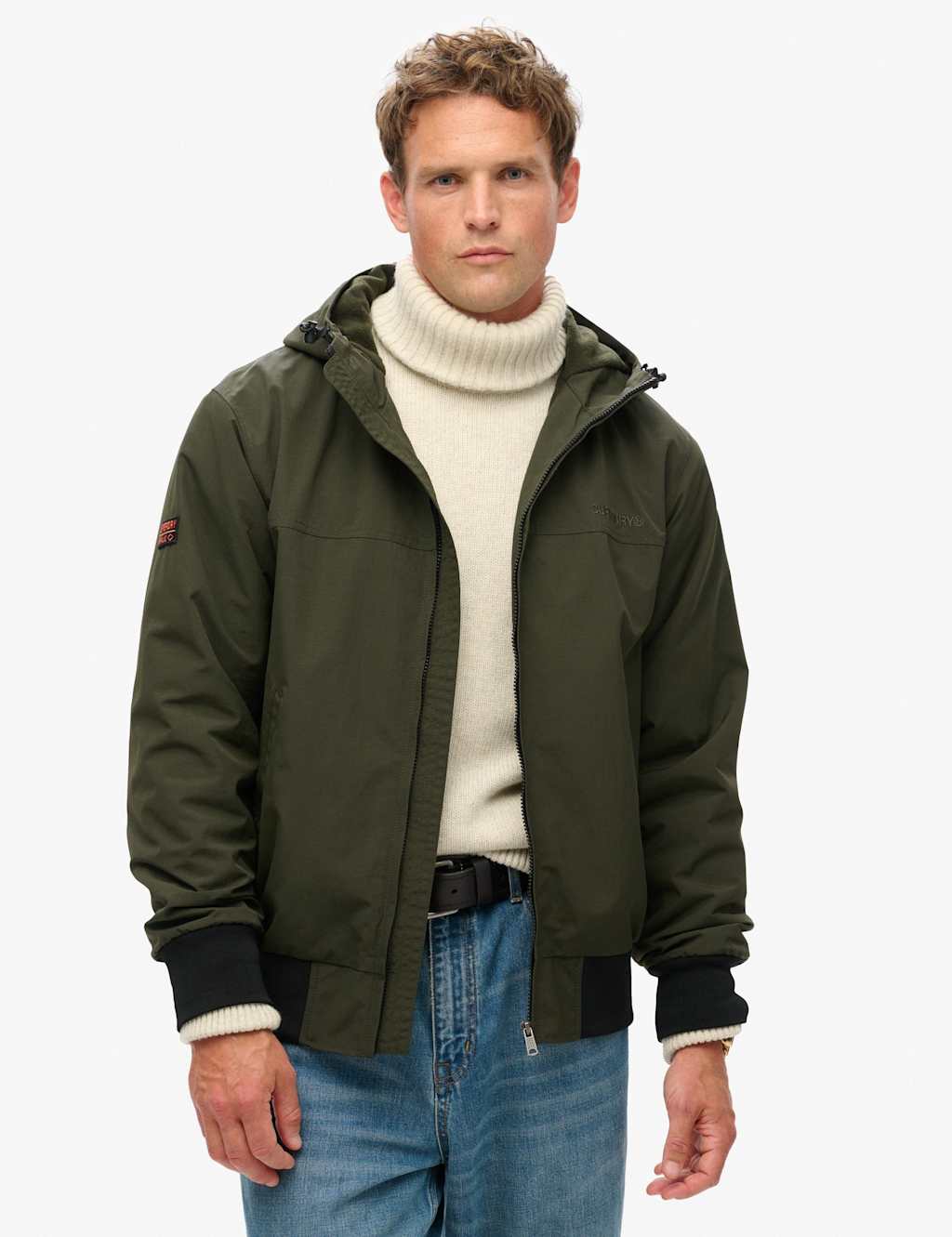 Superdry & Co Relaxed Fit Surplus Hooded Bomber Jacket Green