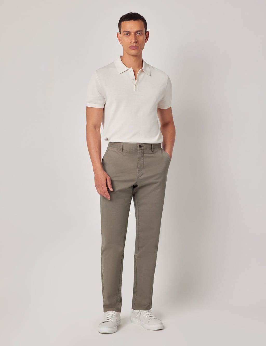 Hawes & Curtis Regular Fit Pure Cotton Chinos Olive