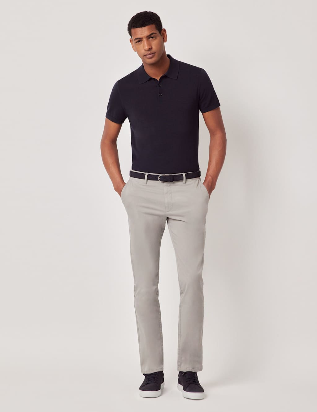 Hawes & Curtis Men's Regular Fit Pure Cotton Chinos - 3433 - Light Grey, Light Grey