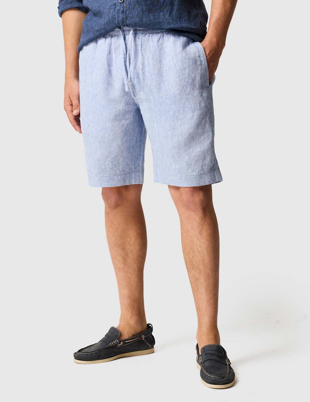 Rodd & Gunn Men's Pure Linen Lightweight Shorts - S - Denim - Available at M&S