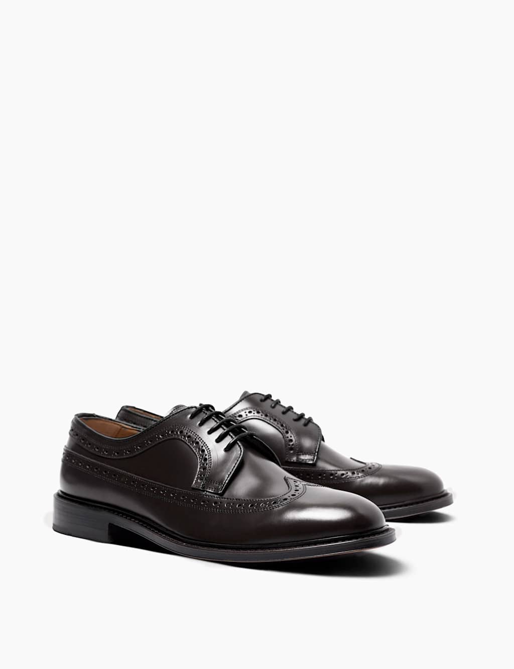 Hawes & Curtis Leather Wingtip Brogues Black