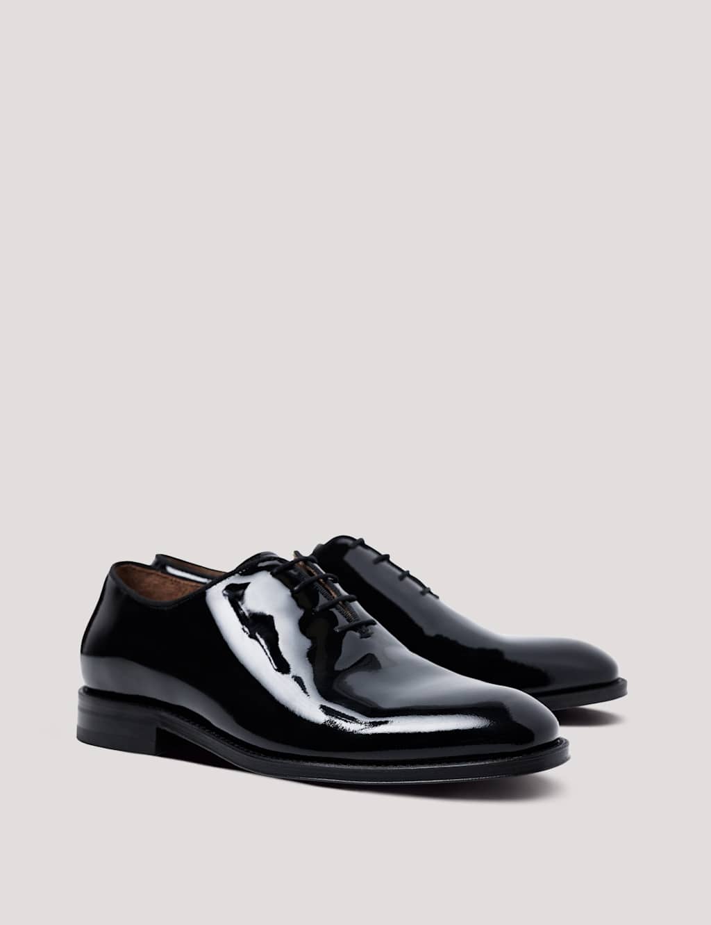 Hawes & Curtis Men's Patent Leather Oxford Shoes - 9 - Black, Black