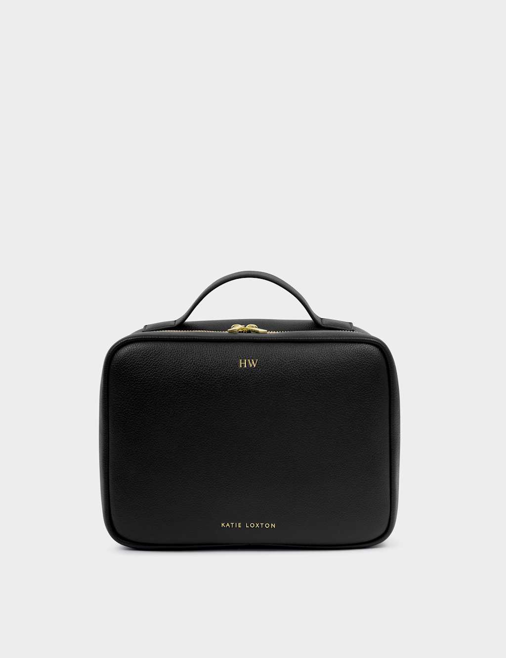 Katie Loxton Women's Personalised Faux Leather Hanging Make-Up Bag - Black - Available at M&S