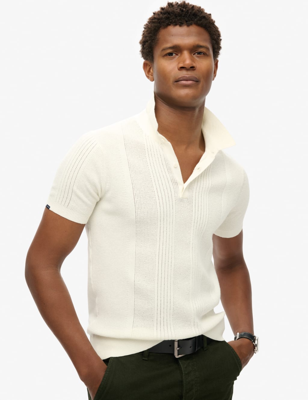 Slim Fit Cotton Rich Knitted Polo Shirt