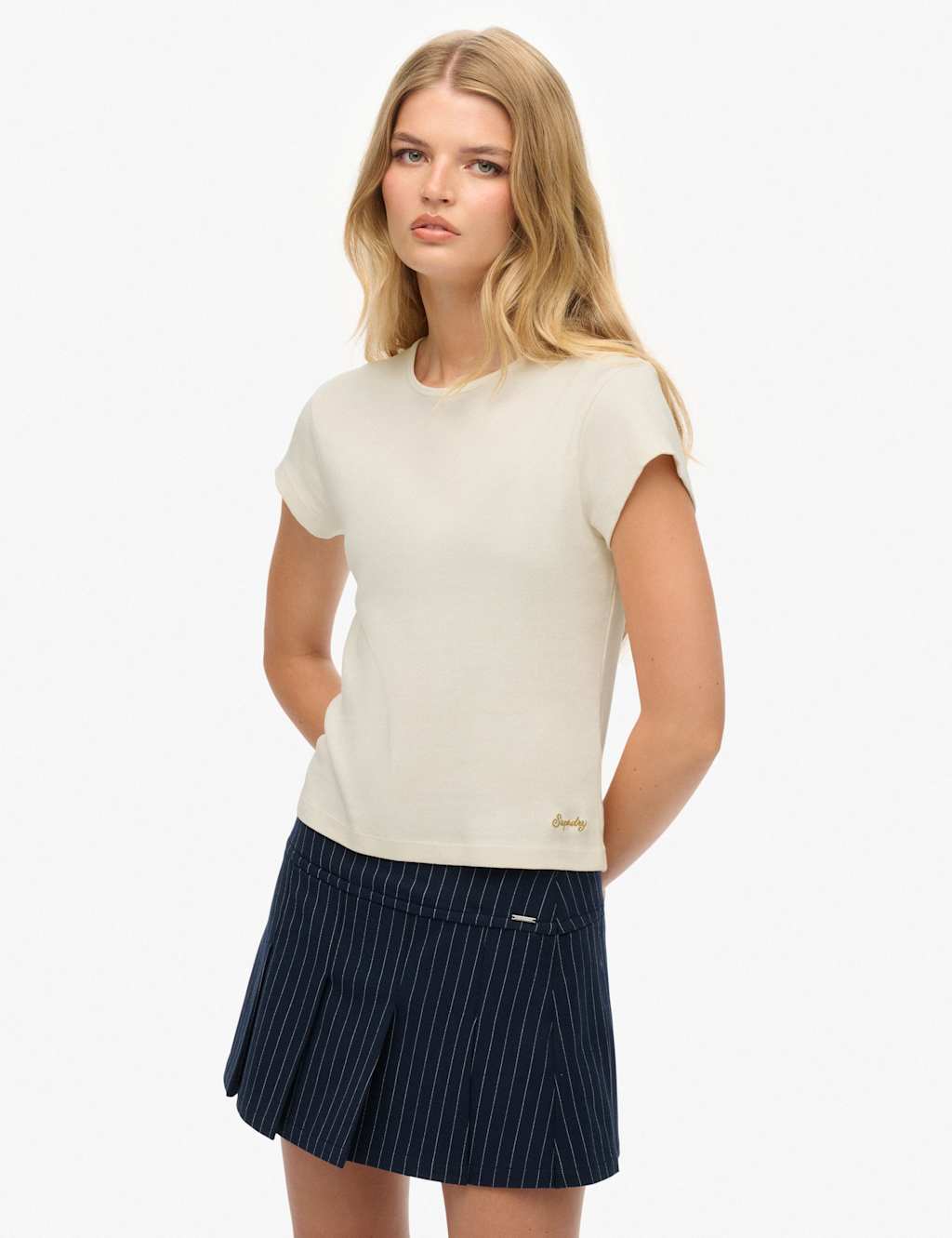 Superdry & Co Women's Pure Cotton Cap Sleeve T-Shirt - 14 - White - Available at M&S