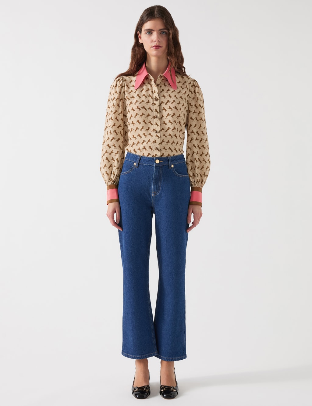 Pure Silk Horse Print Blouse