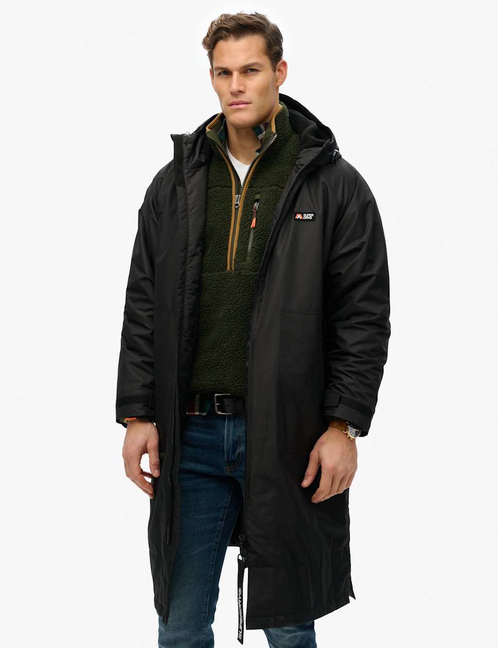Borg Lined Hooded Windbreaker Jacket