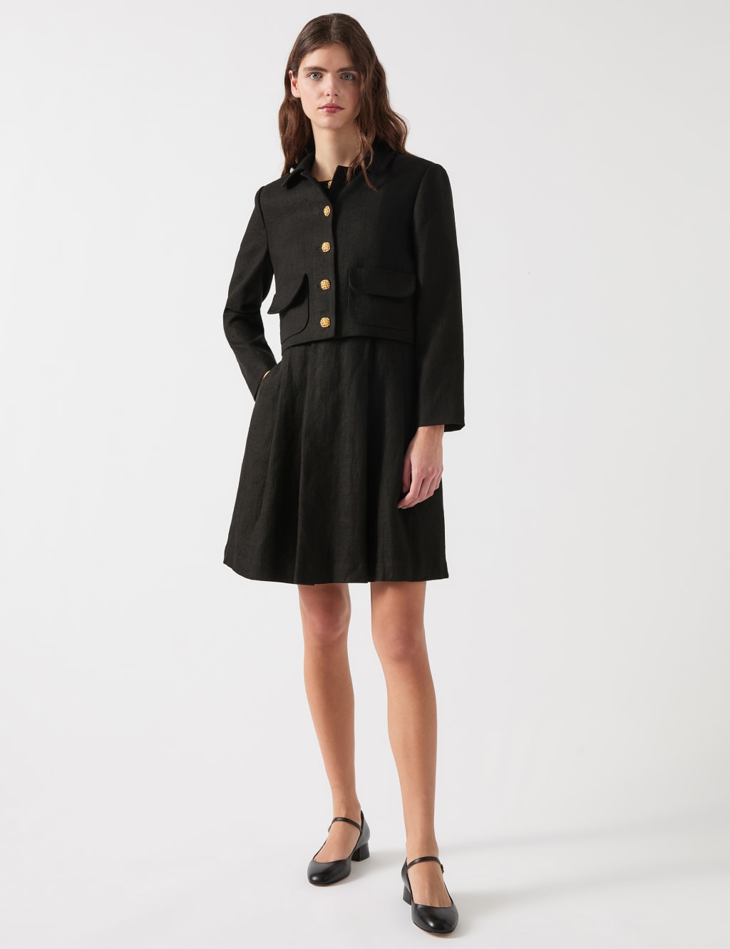 Pure Linen Cropped Jacket