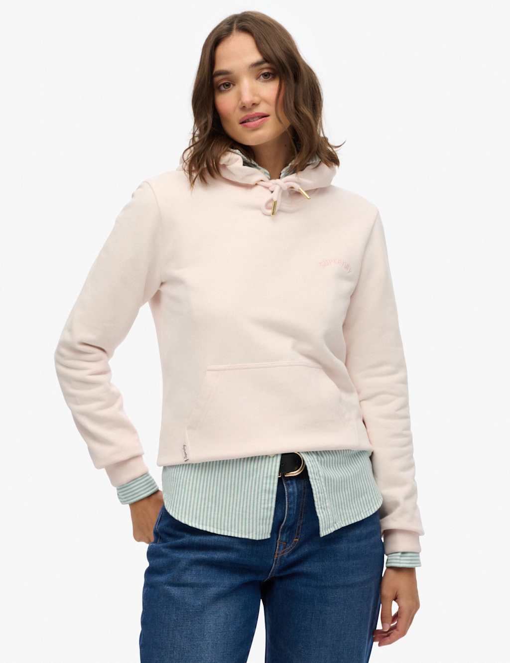 Superdry & Co Women's Cotton Rich Embroidered Logo Hoodie - 12 - Pink, Pink
