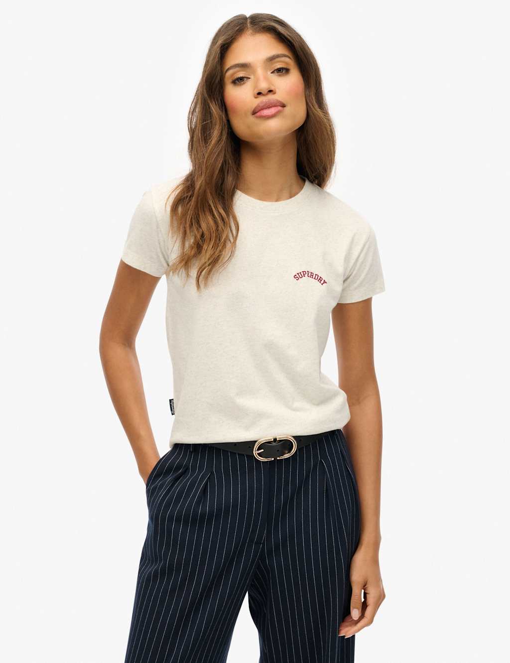 Superdry & Co Pure Cotton Embroidered Logo T-Shirt White