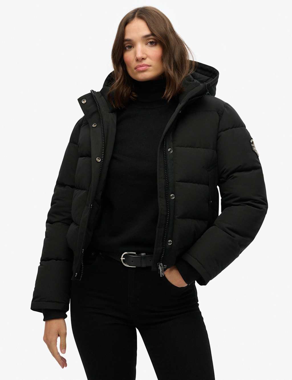 Superdry & Co Hooded Puffer Jacket Black