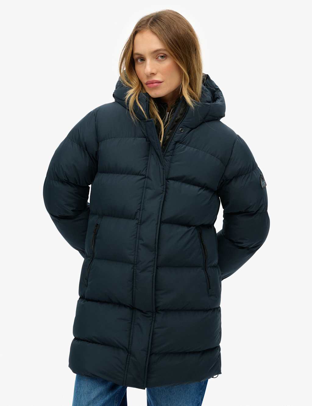 Superdry & Co Women's Hooded Puffer Jacket - 8 - Blue - Available at M&S
