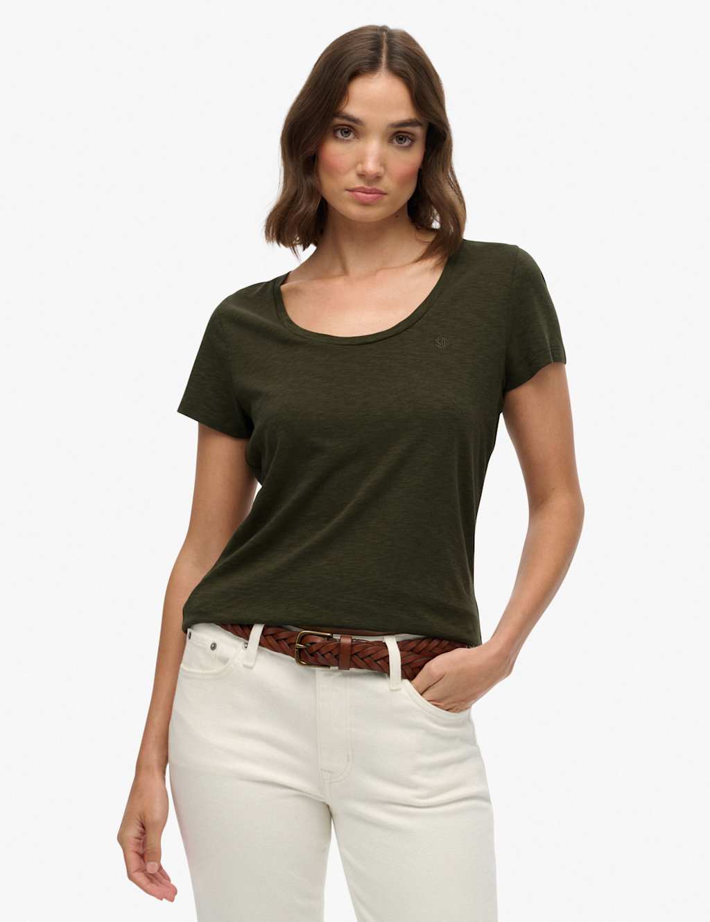 Superdry & Co Cotton Rich Scoop Neck T-Shirt Green
