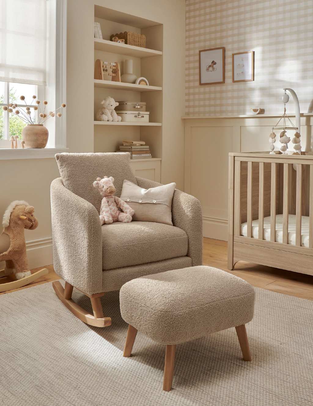 Mamas & Papas unisex Alma Nursing Chair and Stool - Brown - Available at M&S