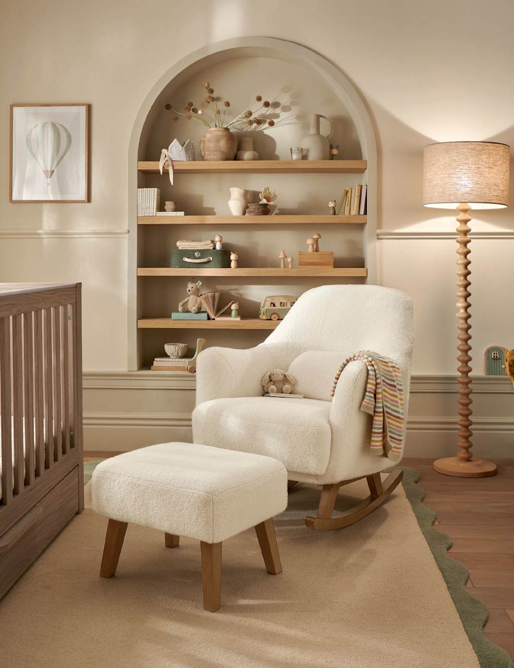 Mamas & Papas Penrose Nursing Chair and Stool - Cream Mix - Available at M&S