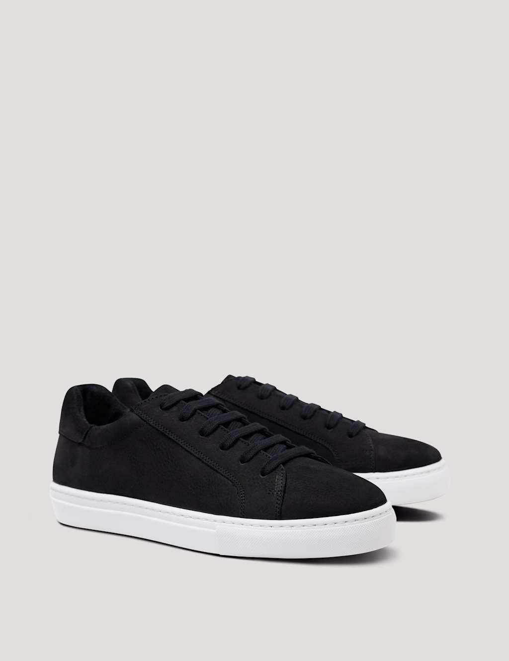 Hawes & Curtis Men's Leather Sports Trainers - 8 - Black, Black