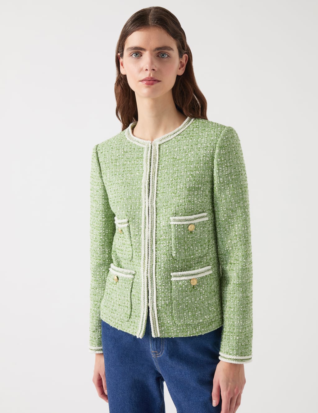 Tweed Collarless Jacket