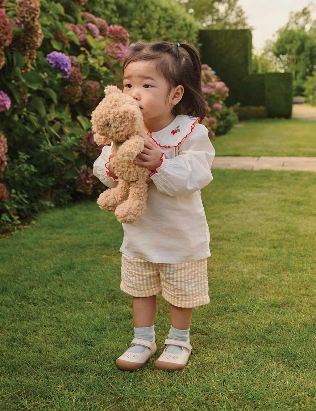 Start-Rite Girls Leather Riptape Shoes (3-7 Small) - 6 - Cream - Available at M&S