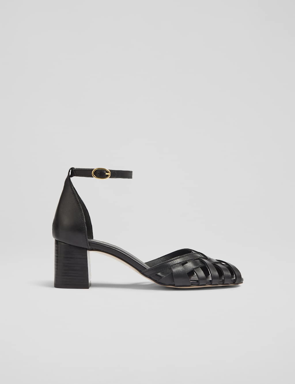 Leather Woven Ankle Strap Sandals