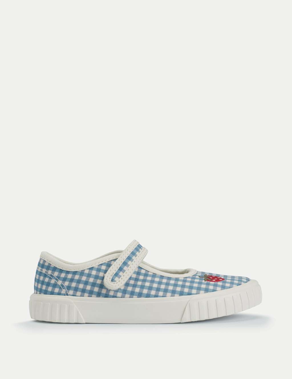 Start-Rite Girls Gingham Riptape Mary Jane Shoes (6 Small-1 1/2 Large) - 11 - Denim - Available at M&S