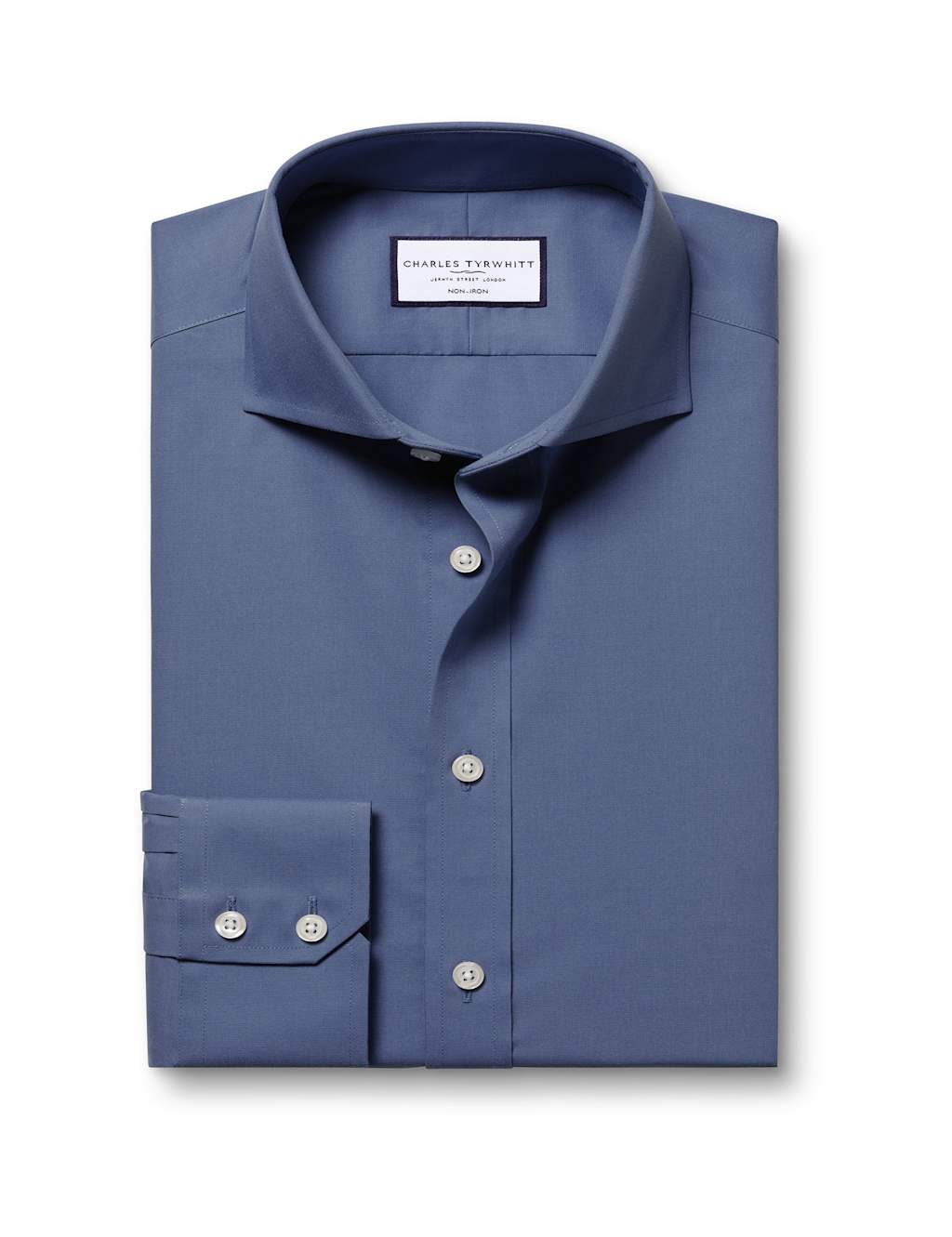 Charles Tyrwhitt Non Iron Regular Fit Pure Cotton Shirt Dark Blue