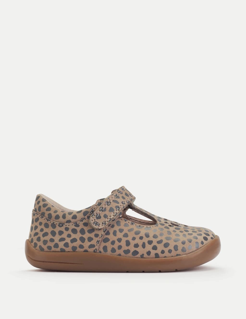 Start-Rite Girls Leather Riptape Shoes (4 ½ Small - 8 Small) - 4/Wide - Taupe - Available at M&S