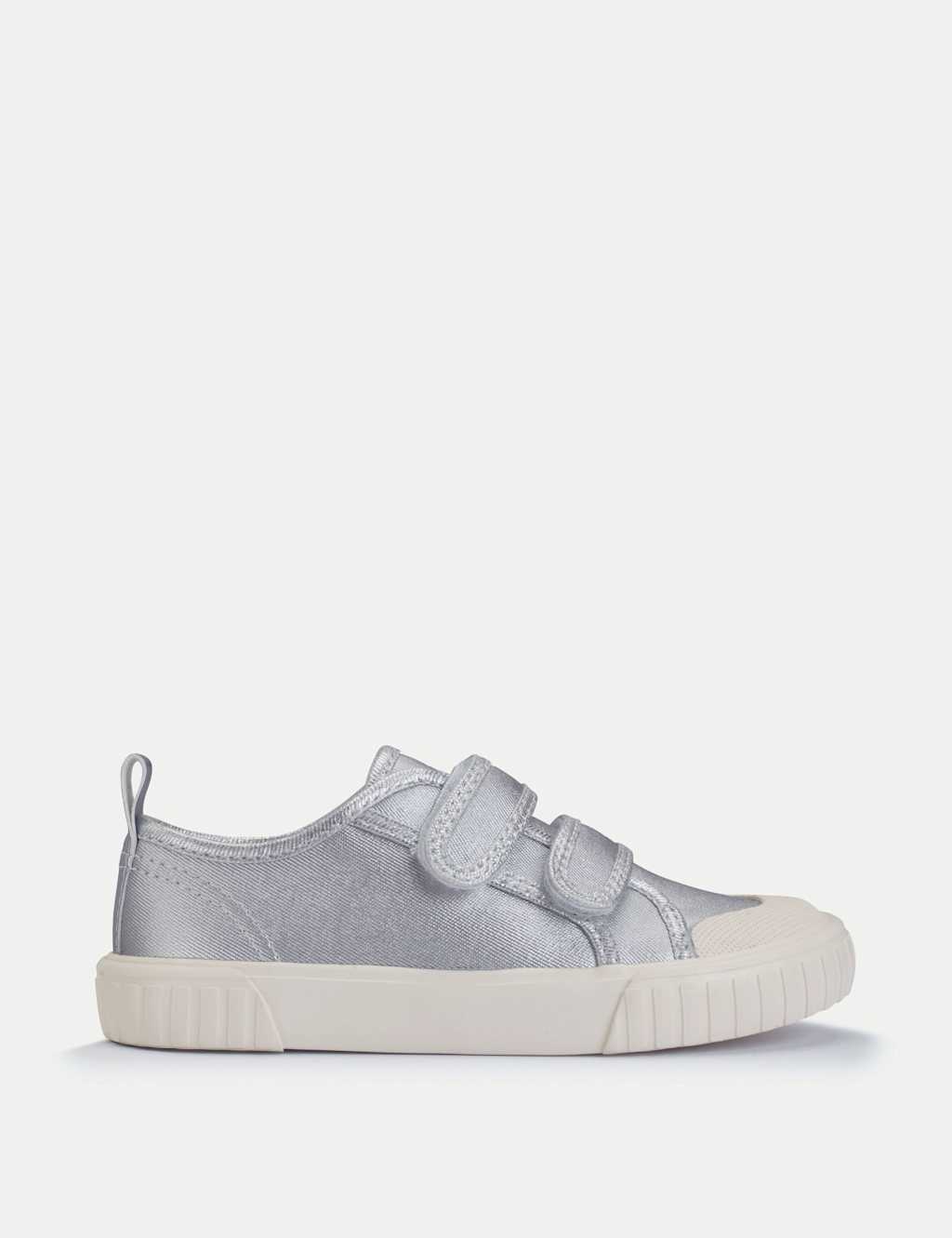 Start-Rite Girls Leather Riptape Trainers (6 Small-3 Large) - 7 - Silver - Available at M&S