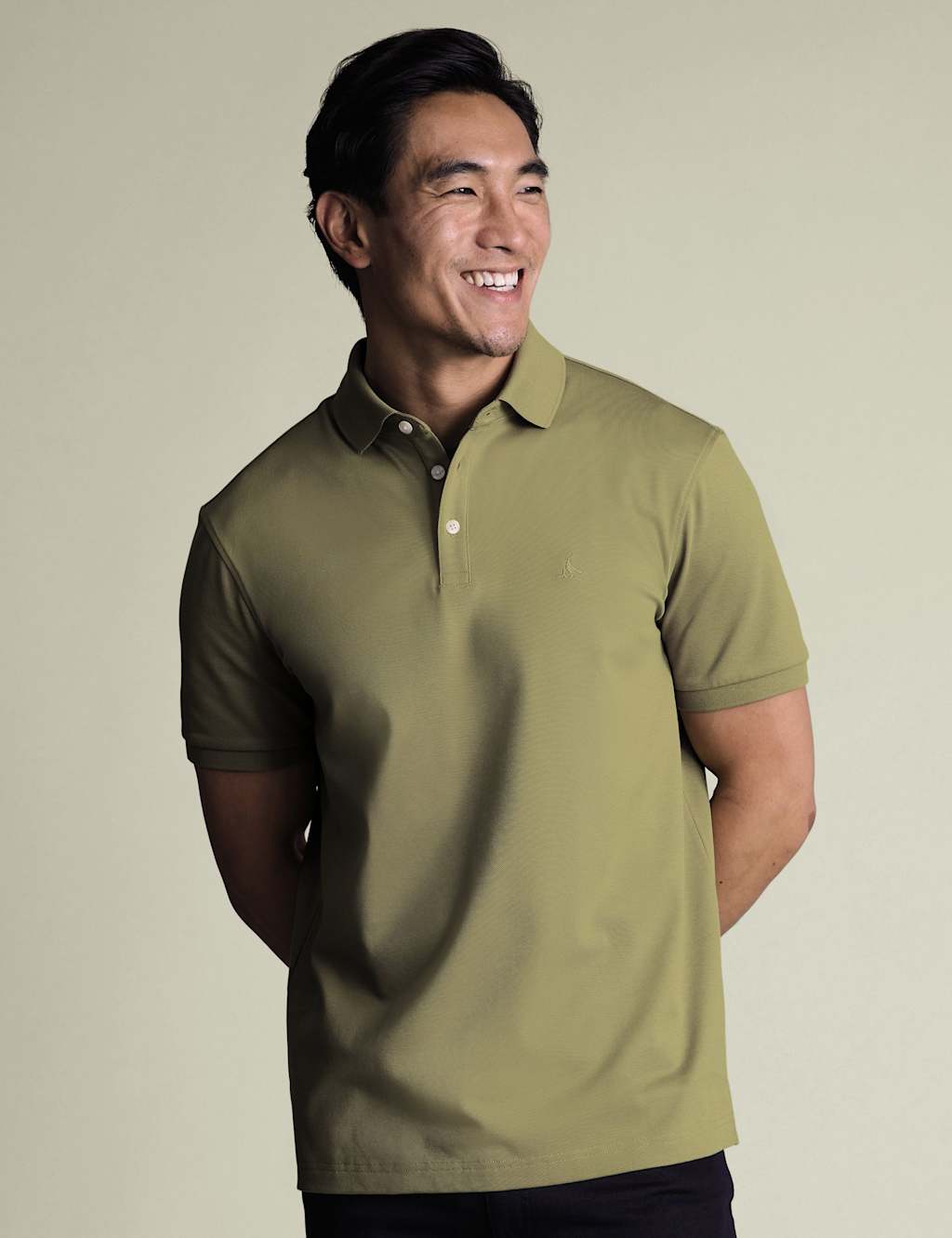Charles Tyrwhitt Cotton Rich Pique Polo Shirt Khaki