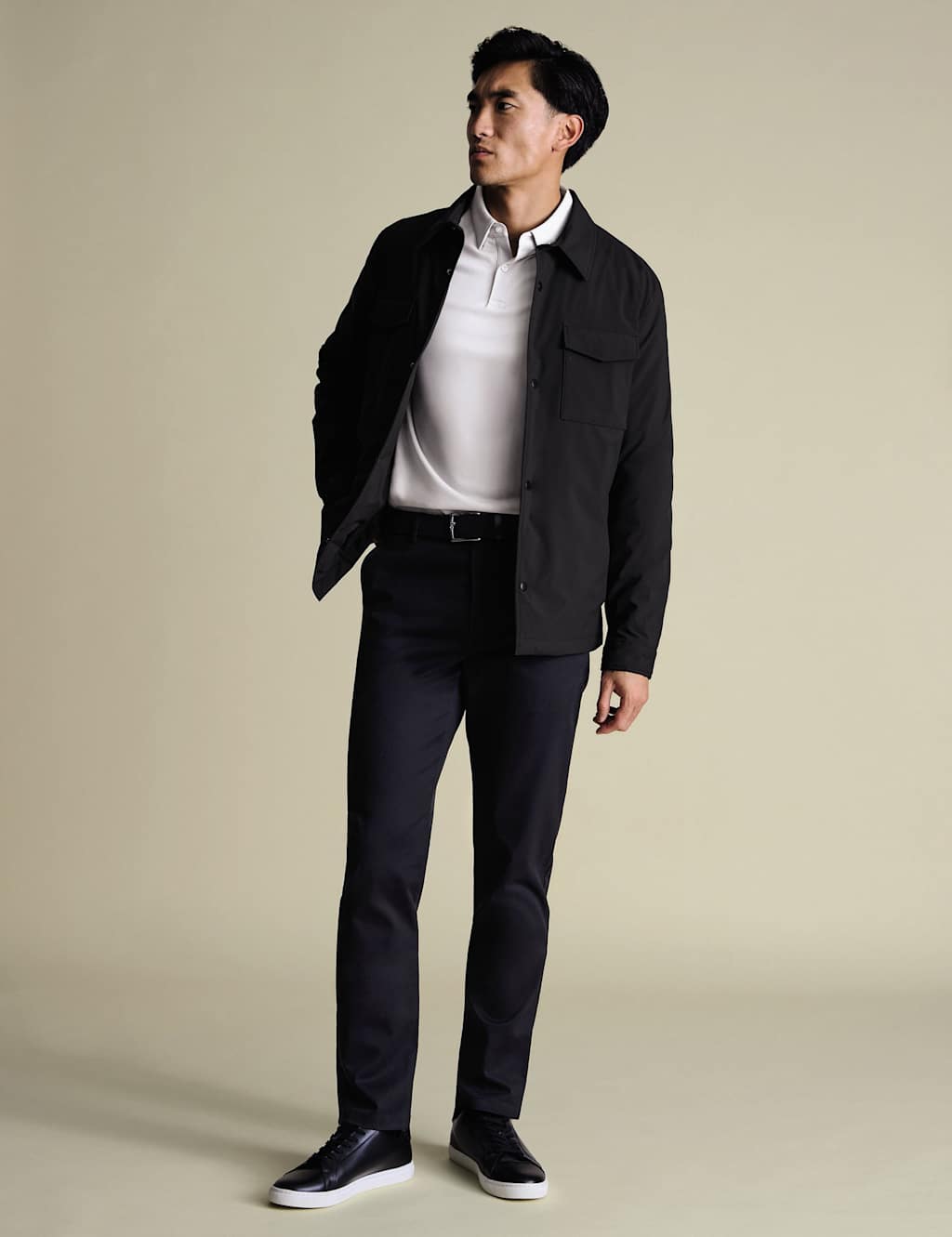 Charles Tyrwhitt Padded Water Repellent Harrington Jacket Black