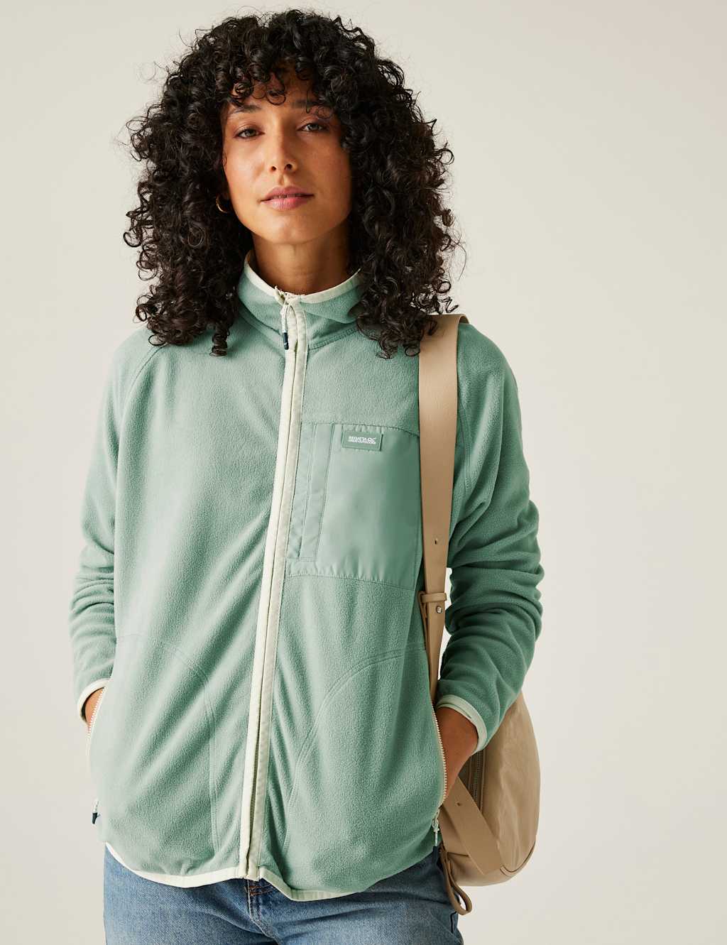 Lilana Zip Up Funnel Neck Fleece