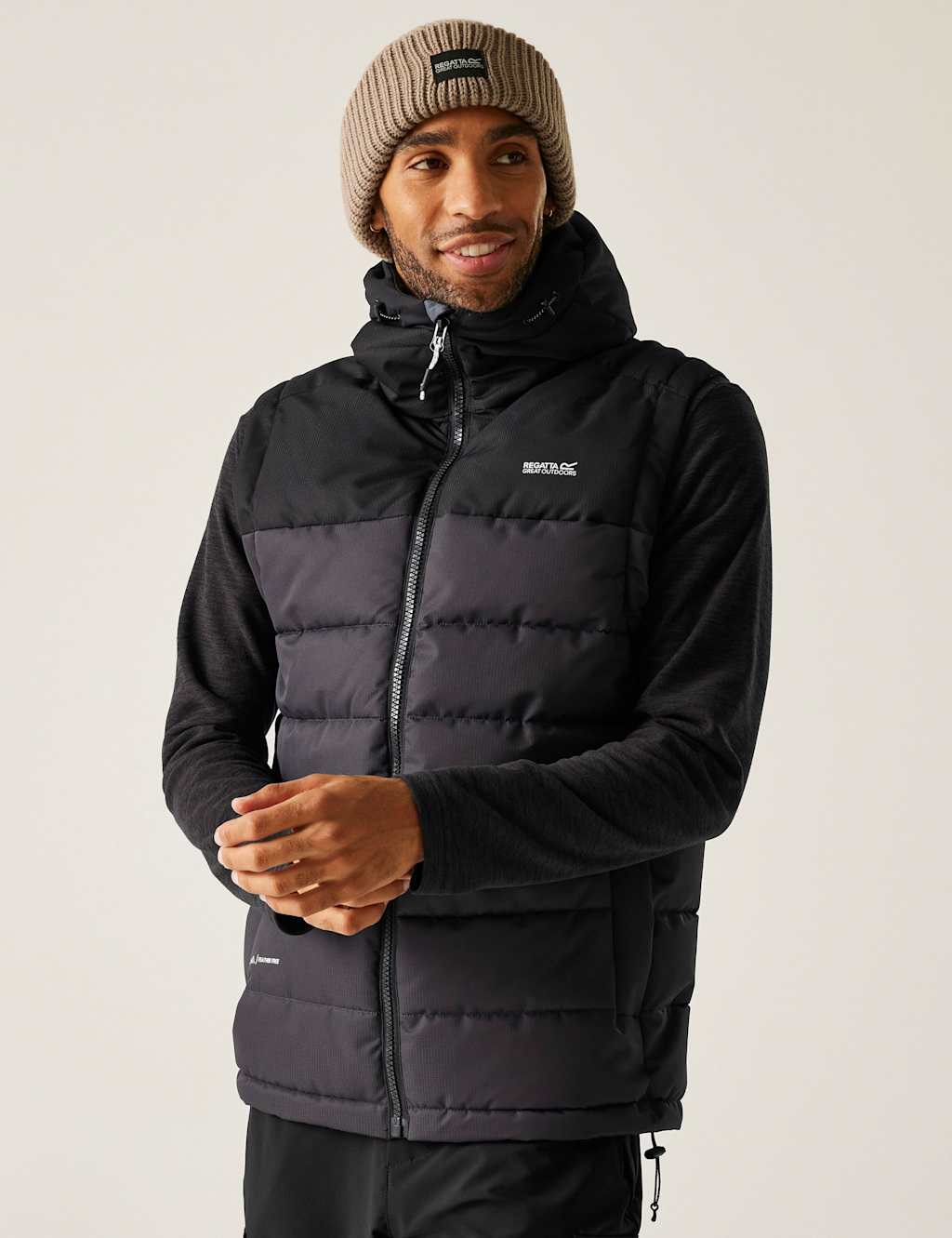 Regatta Men's Padded Hooded Gilet - XS - Black Mix - Available at M&S