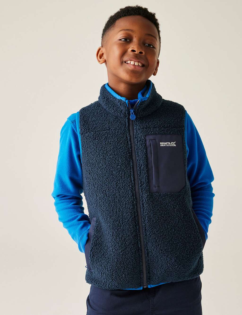 Regatta Junior Frankie Zip Fleece Gilet (3-14 Yrs) Navy Mix