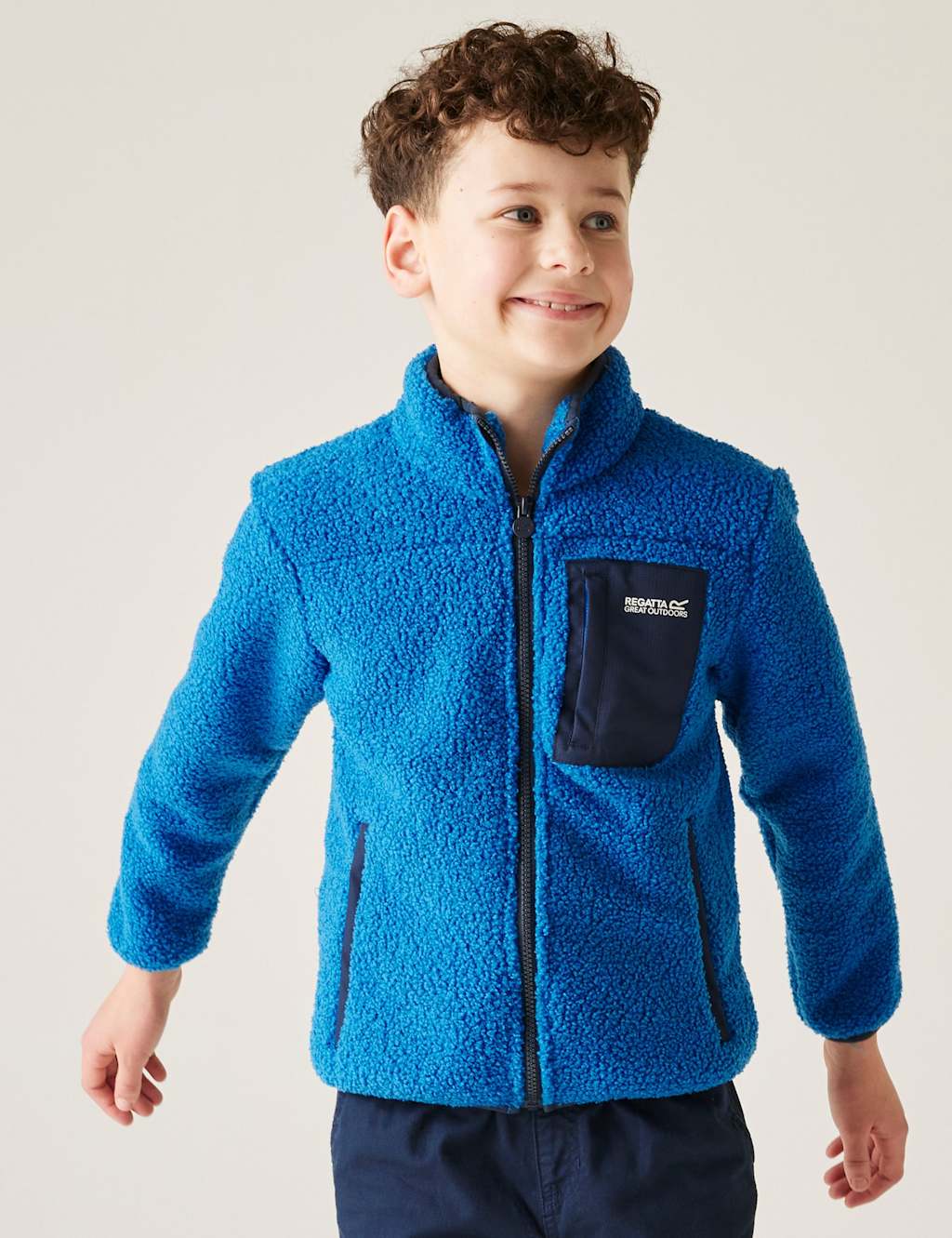 Regatta Junior Frankie Zip Borg Fleece Jacket (3-14 Yrs) Blue