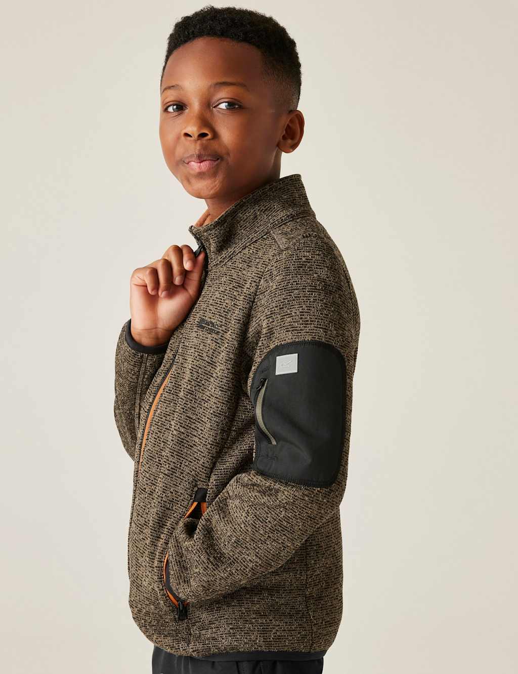 Regatta Junior Newhill Textured Zip Fleece (3-14 Yrs) Green Mix