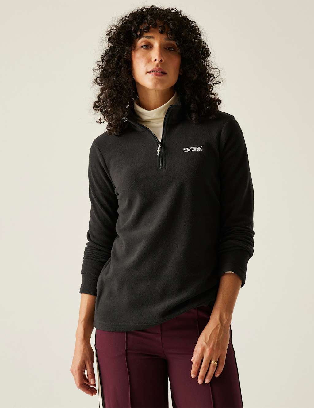 Sweethart Funnel Neck Half Zip Fleece