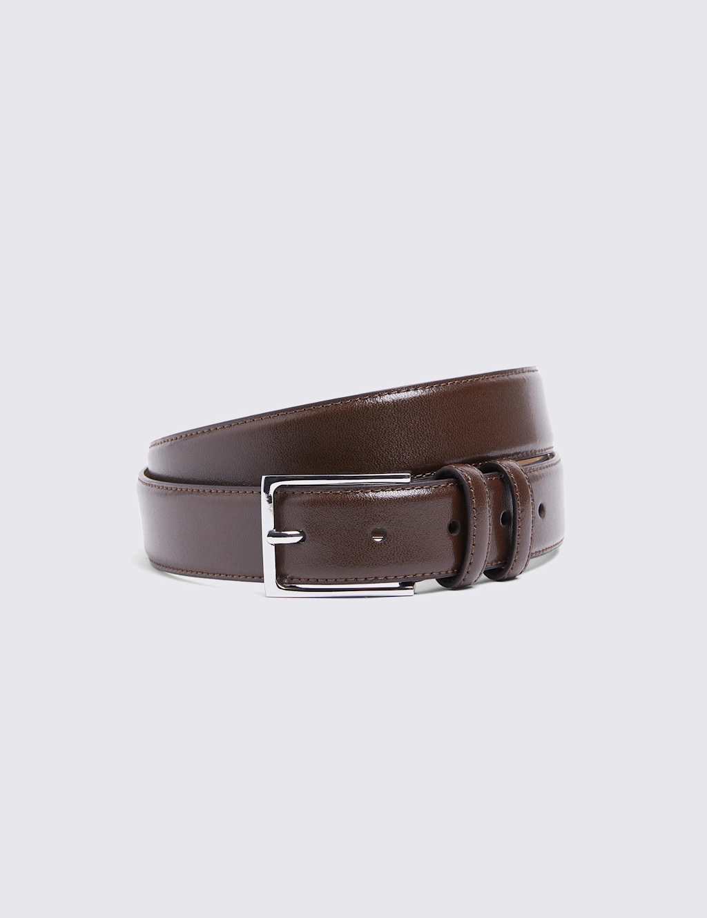 Moss Men's Leather Smart Belt - 32 - Brown - Available at M&S