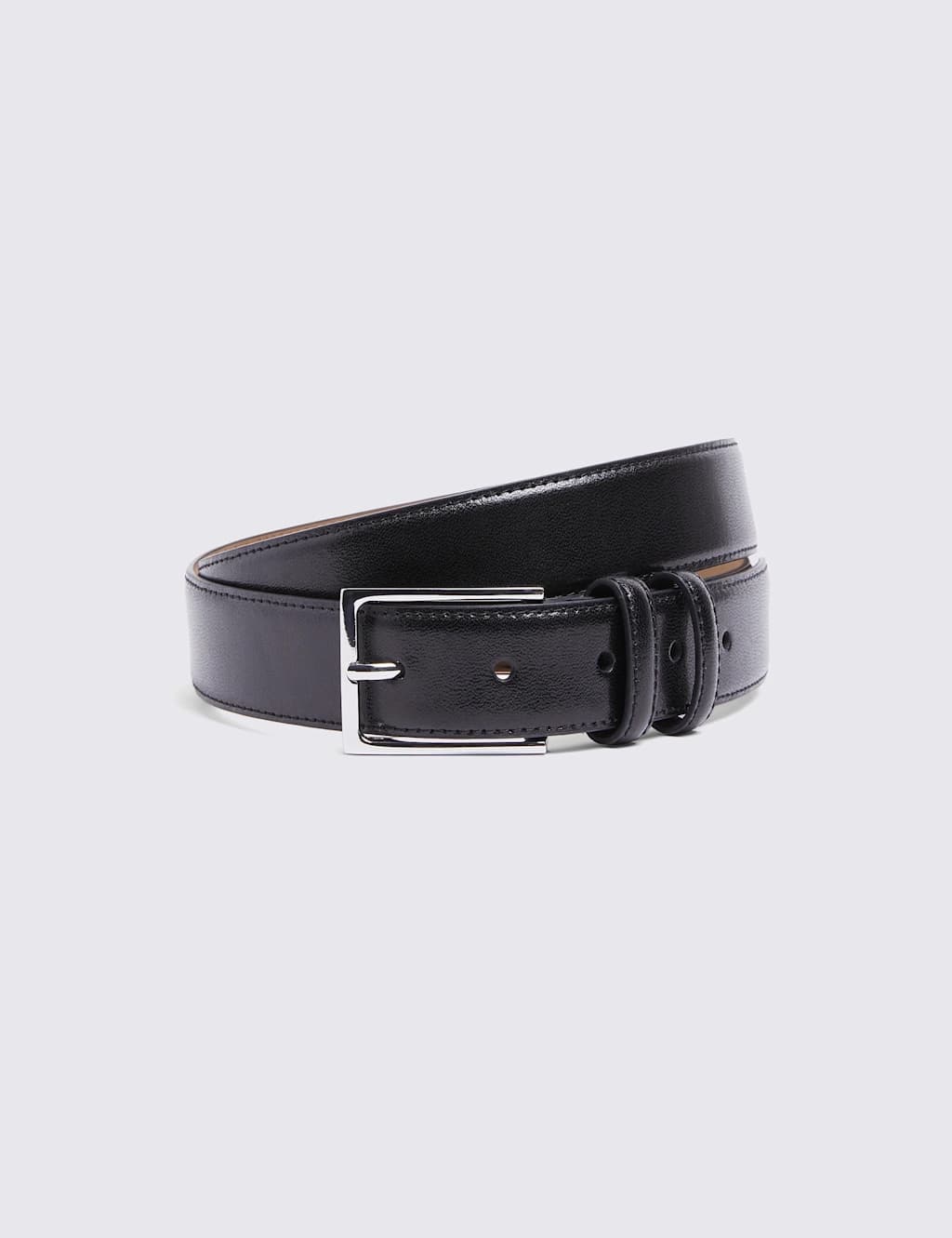 Moss Men's Leather Smart Belt - 40 - Black - Available at M&S