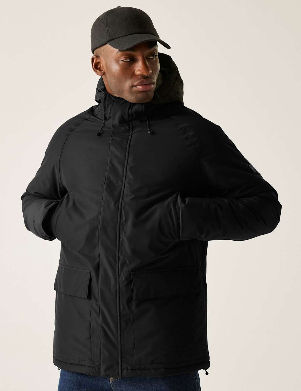 Regatta Savon Waterproof Hooded Padded Parka Jacket Black