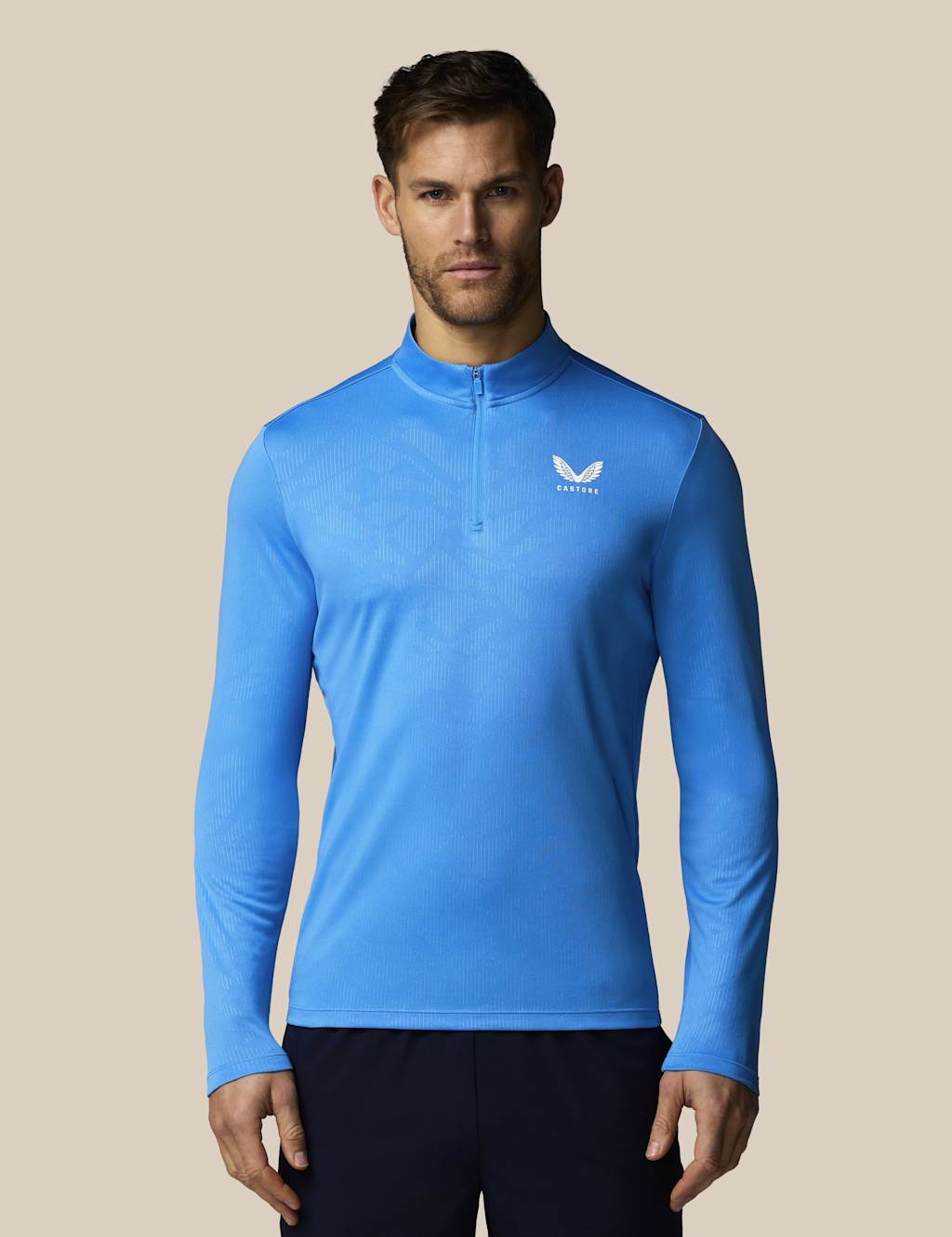 Castore Men's All Over Print Half Zip Training Top - S - Blue - Available at M&S