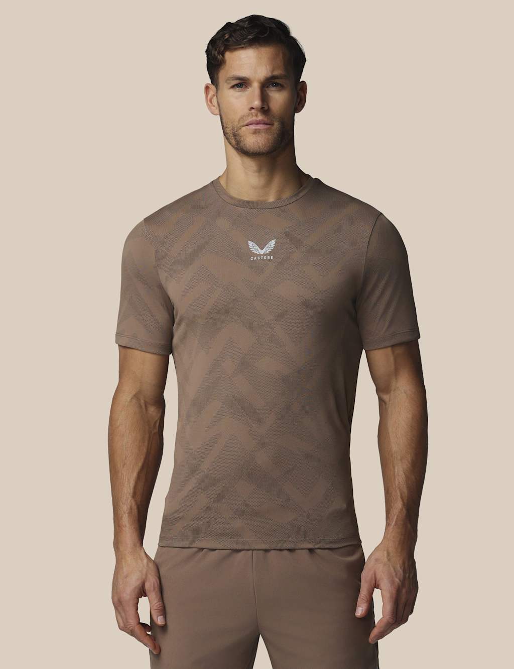 Castore Men's Engineered Short Sleeve Sports T-Shirt - 2XL - Taupe - Available at M&S