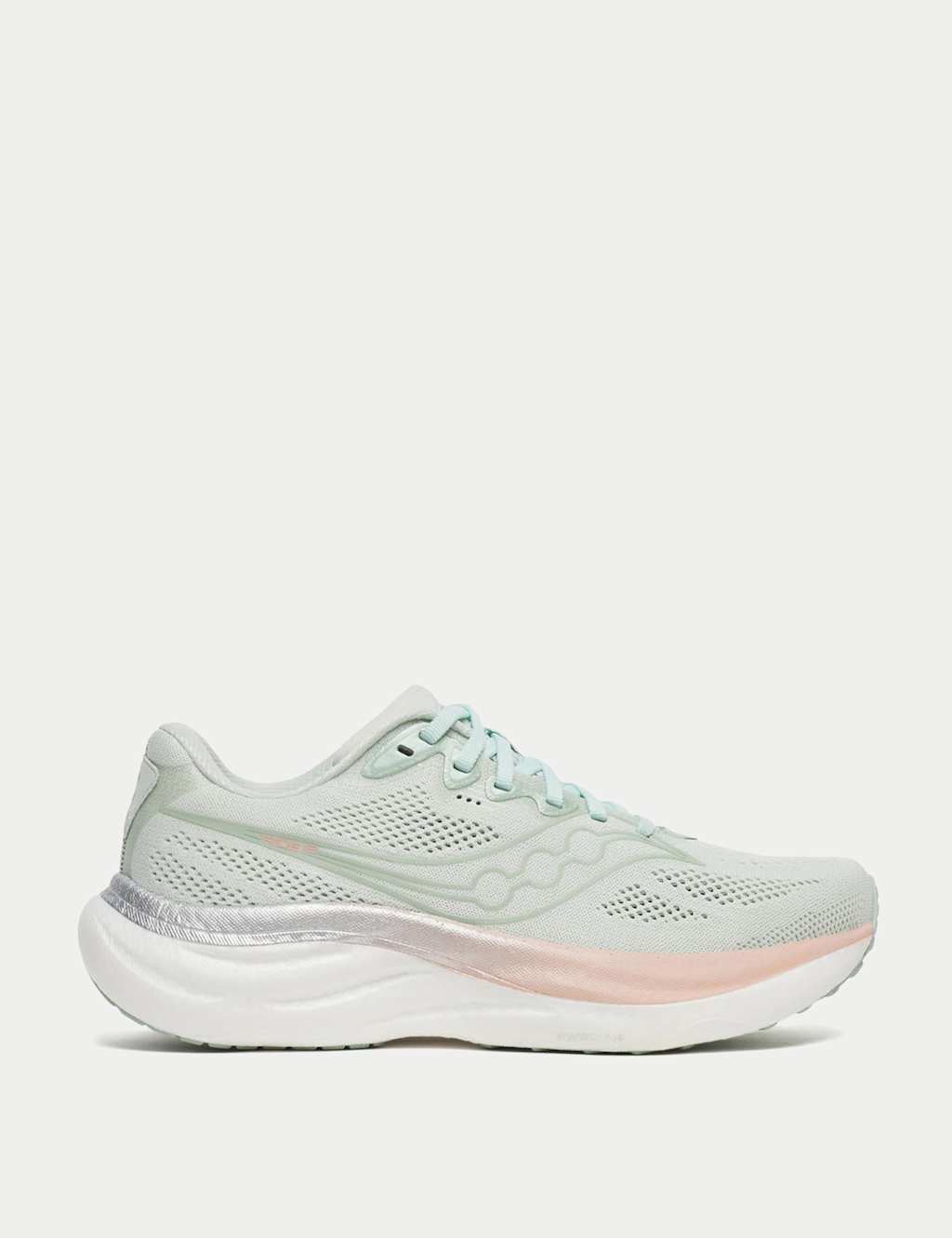 Saucony Women's Ride 19 Running Trainers - 4½ - Light Blue Mix