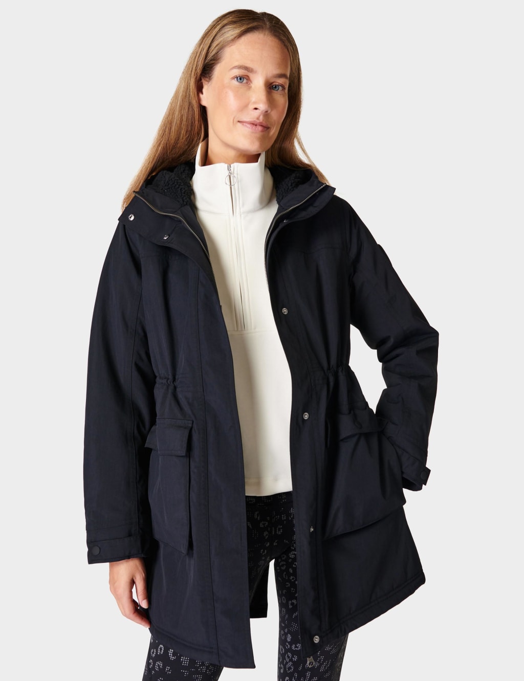 Sweaty Betty Women's Winter Stride Waterproof Hooded Parka - M - Black, Black
